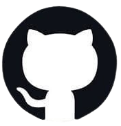 GitHub logo with a black circle and white silhouette of a cat.